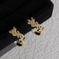 18K YSL Gold Diamond Circle Earrings
