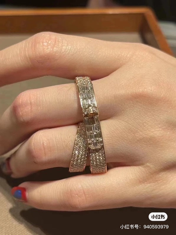 18K Kelly Gavroche Double Hermes Ring